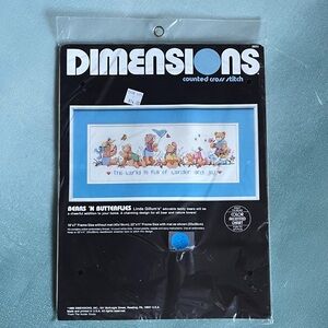 Dimensions Bears’N Butterflies Counted Cross Stitch Kit 18”x7”